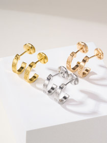 Cartier rose gold, yellow gold and white gold earrings-3779  